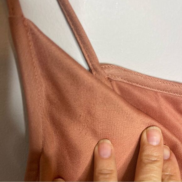 BHLDN Cali Satin Charmeuse Midi Dress Sedona Sunset - Picture 8 of 11